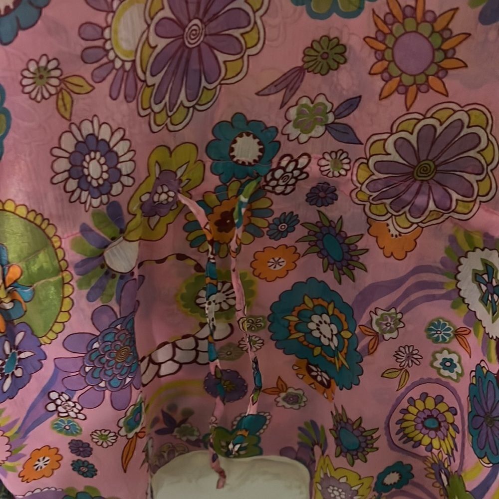 One Size Fits All Beautiful Chiffon Beach Cover Up - Beaded - Pink Design - Picture 4 of 6